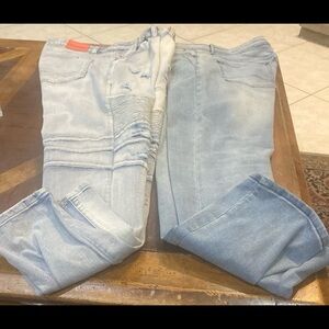 Two (2) pair of Stylish Light Blue Distressed Jeans